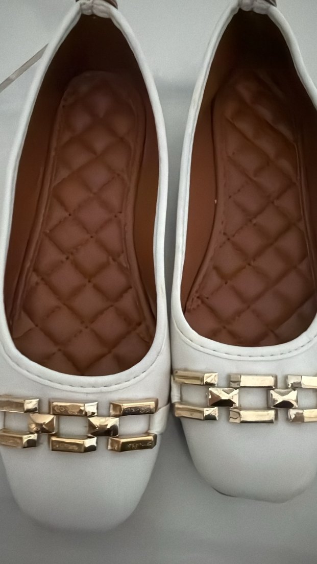 Beyaz Kadın Tokalı Blok  Babet iki adet - Görsel 4