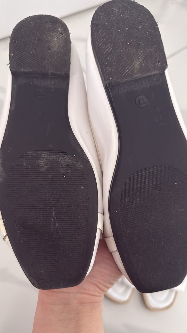 Beyaz Kadın Tokalı Blok  Babet iki adet - Görsel 5