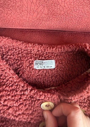 Bordo Kız Çocuk Düğmeli Peluş Ceket - Görsel 2