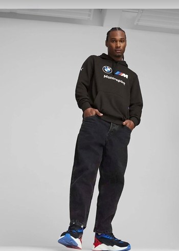 BMW Motorsport Siyah Kapüşonlu Sweatshirt - Görsel 5