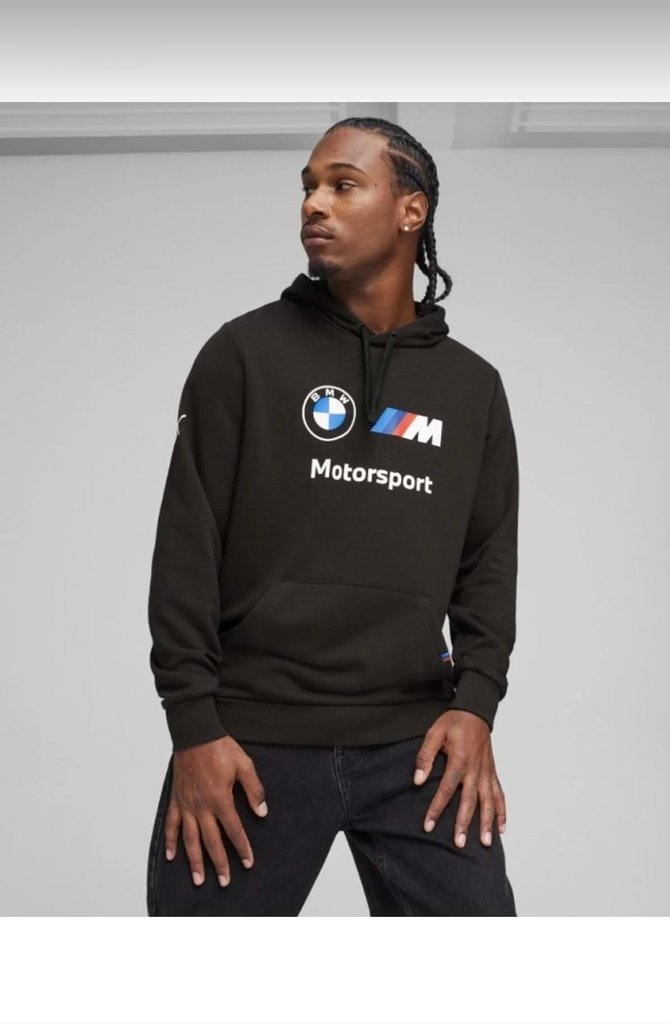 BMW Motorsport Siyah Kapüşonlu Sweatshirt - Görsel 4