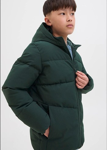 Jack Jones Erkek Çocuk Koyu Yeşil Mont - Görsel 5