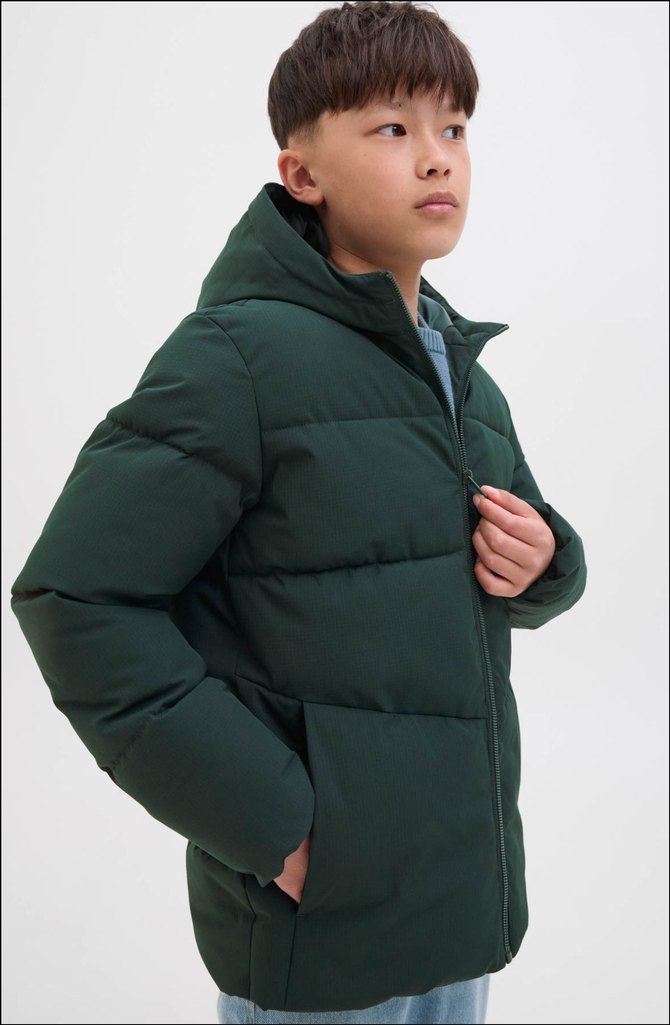 Jack Jones Erkek Çocuk Koyu Yeşil Mont - Görsel 5