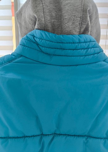xl Beden Erkek Turkuaz Kapüşonlu Fermuarlı Yelek