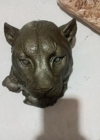 Kahverengi Gri puma Heykeli - Görsel 2