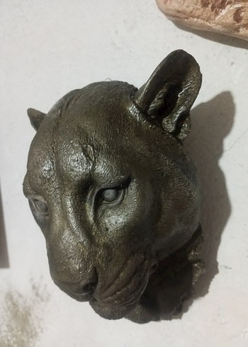 Kahverengi Gri puma Heykeli - Görsel 3