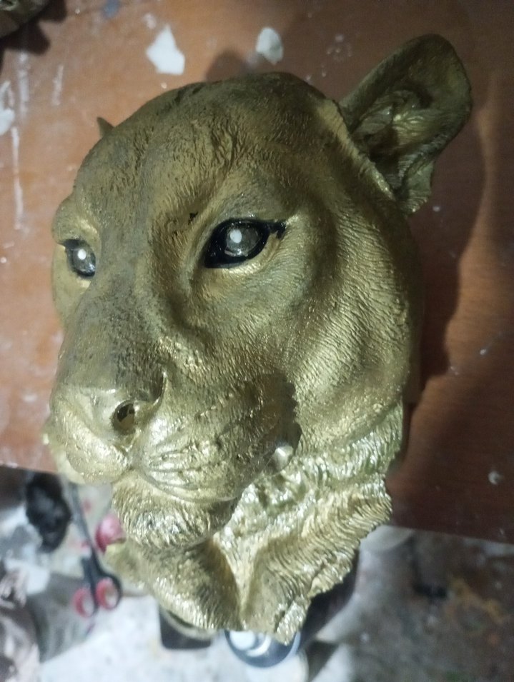 Kahverengi puma duvara asmalık. Vernikle parlaklığı artırılmı - Görsel 3