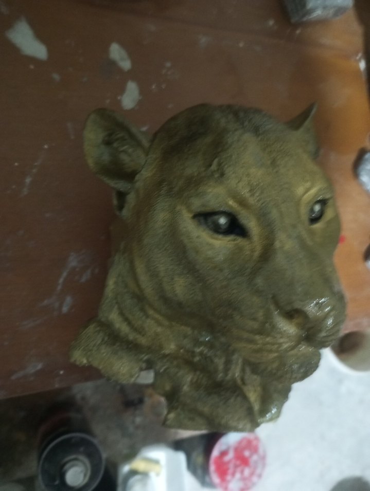 Kahverengi puma duvara asmalık. Vernikle parlaklığı artırılmı - Görsel 2