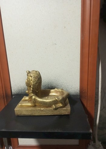 Parlak Altın Renkli Firavun Figürü küllük mumluk tütsülük - Görsel 2