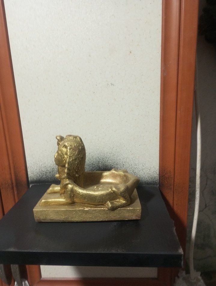 Parlak Altın Renkli Firavun Figürü küllük mumluk tütsülük - Görsel 2