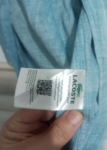 Erkek Mavi lacoste Gömlek Uzun Kollu - Görsel 3