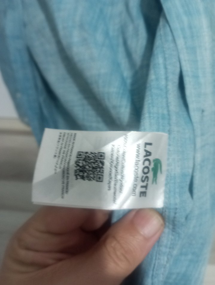 Erkek Mavi lacoste Gömlek Uzun Kollu - Görsel 3