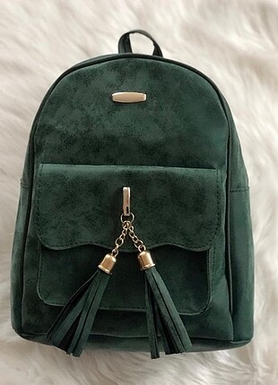 Yeşil nubuk bayan sırt çantası 