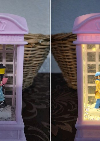 Pembe Telefon Kulübesi Figürü ve Işıklı Detaylar - Görsel 2
