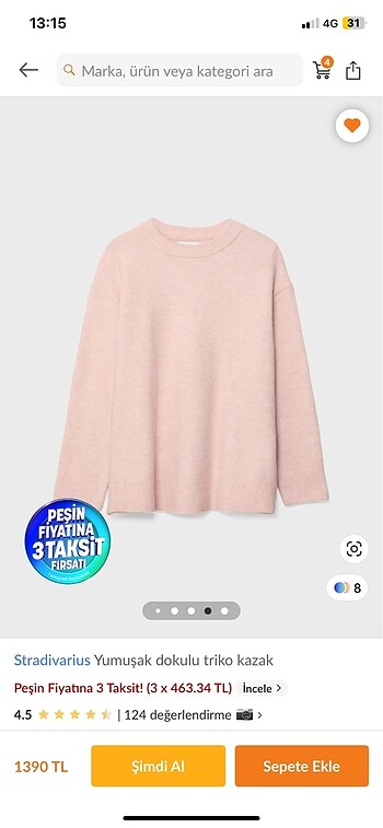 stradivarius pembe kazak