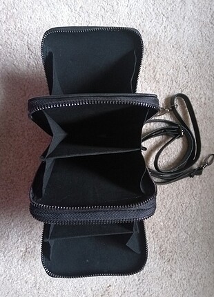 Askılı siyah omuz cüzdan çanta - Görsel 4