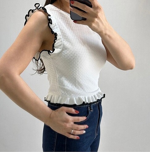 Zara Ekru Bluz - Görsel 5