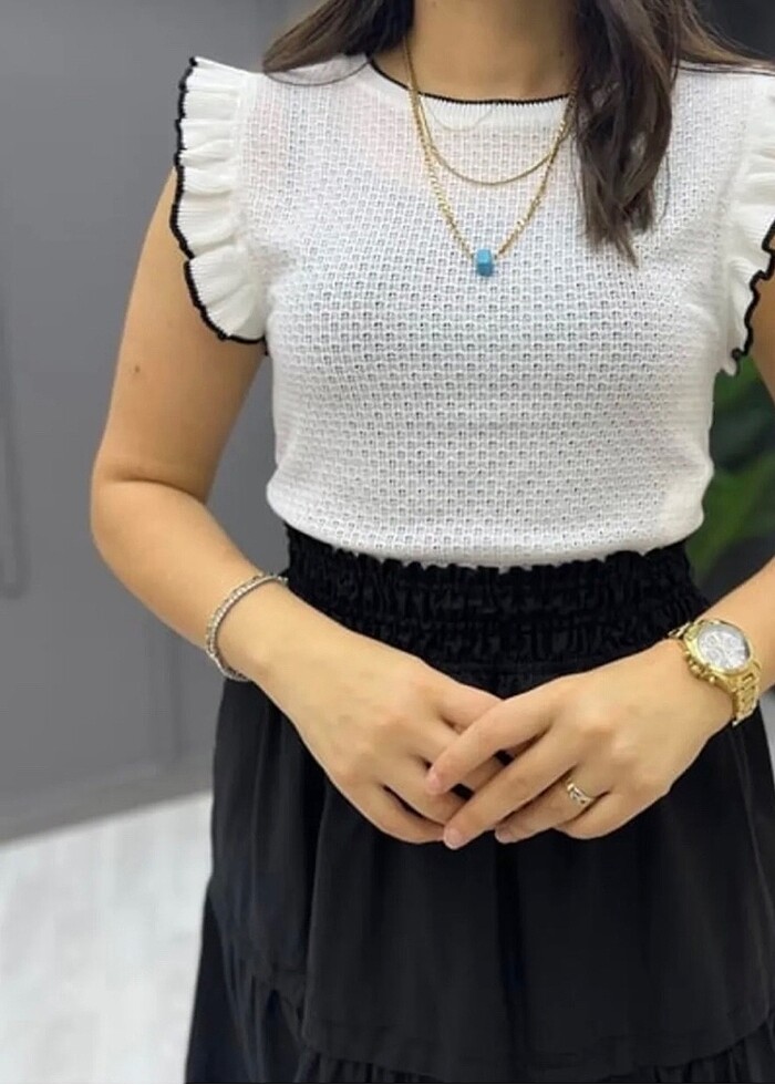 Zara Ekru Bluz - Görsel 3