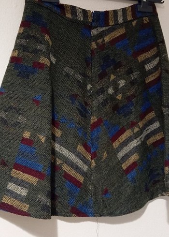 Bohem Çok Renkli Midi Hamile Etek - Görsel 2