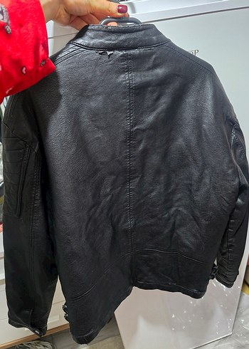 Siyah Deri Biker Ceket - Görsel 3