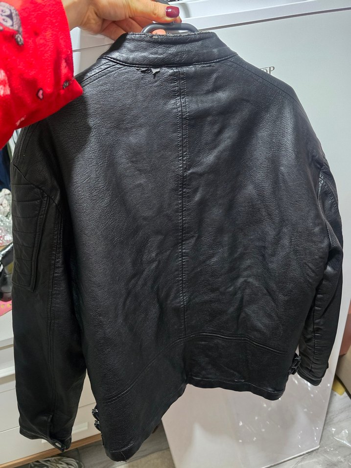 Siyah Deri Biker Ceket - Görsel 3