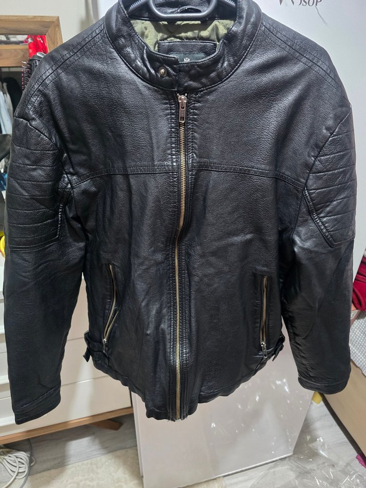 Siyah Deri Biker Ceket - Görsel 2