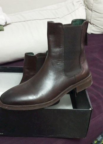 Kahverengi Deri Stiletto Topuklu Kadın Bot - Görsel 2