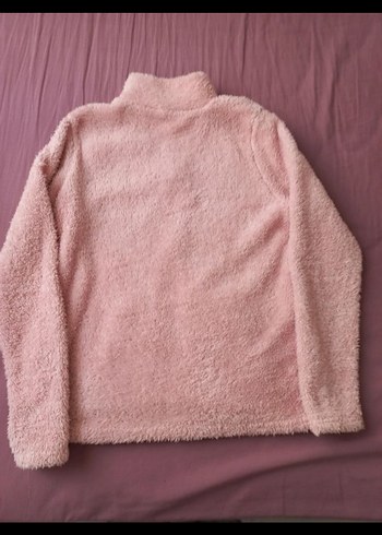 Zuzu Pembe Kadın Peluş Fermuarlı Sweatshirt