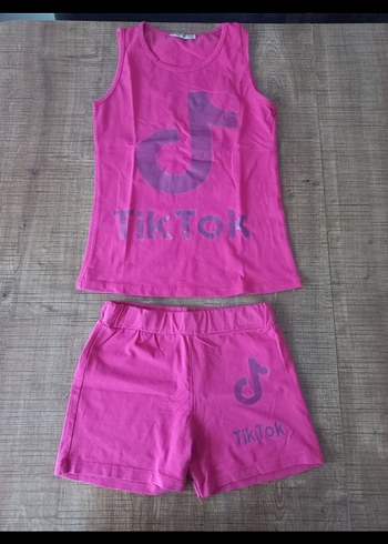 TikTok Baskılı Şort Takım