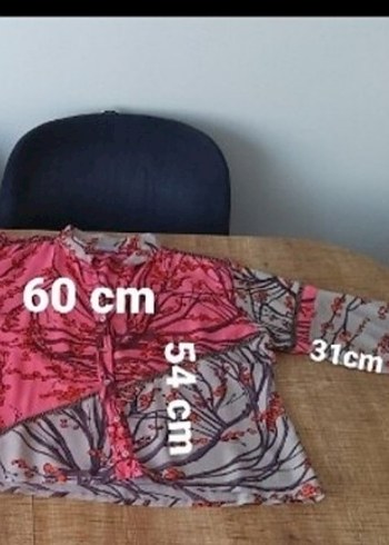 42 Beden pembe Renk Kuşburnu Desenli Kadın Gömlek