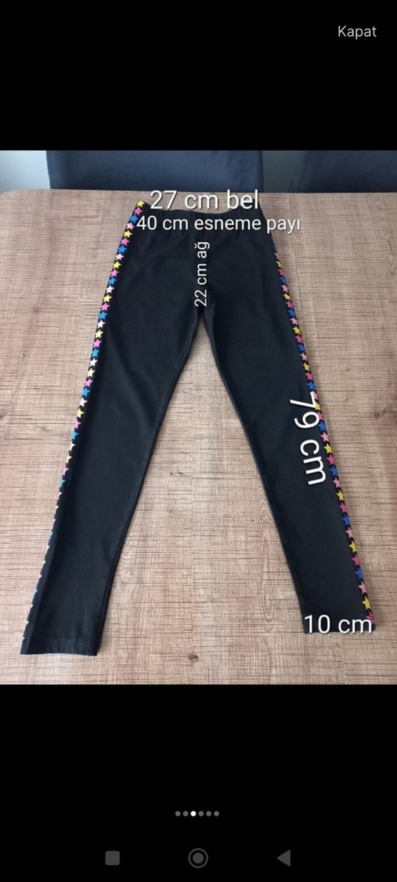 Renkli Yıldız Şeritli Kız Tayt - Görsel 4