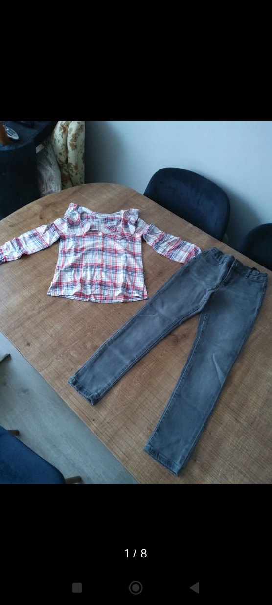 Kız Çocuk Gömlek ve Kot Pantolon - Görsel 2