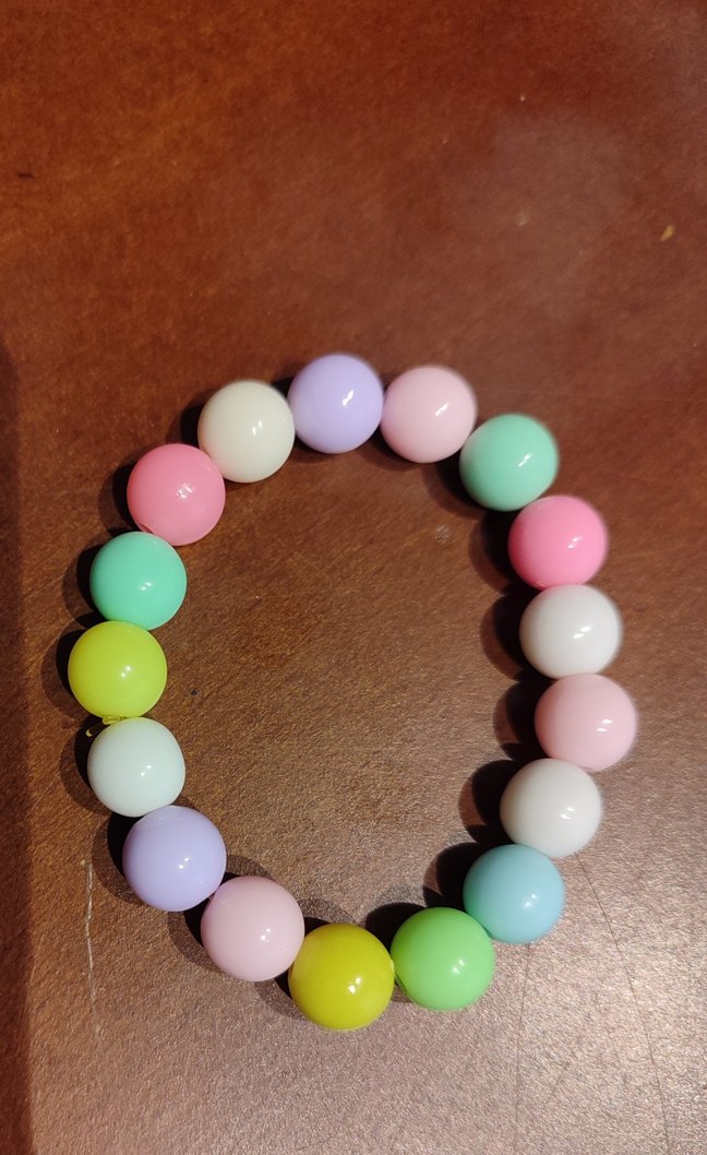 Pastel Renkli Boncuklu Kız  Bileklik - Görsel 2