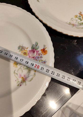 Çiçek Desenli Vintage Porselen Tabaklar - Görsel 6