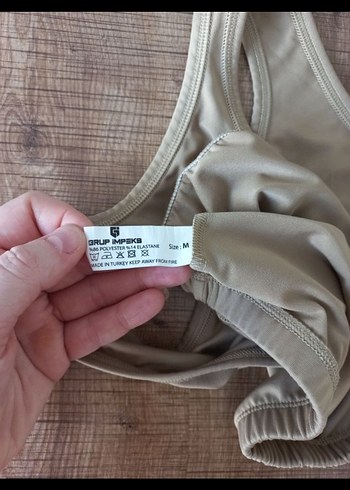 m Beden Bej Kısa Atlet Spor Sütyeni