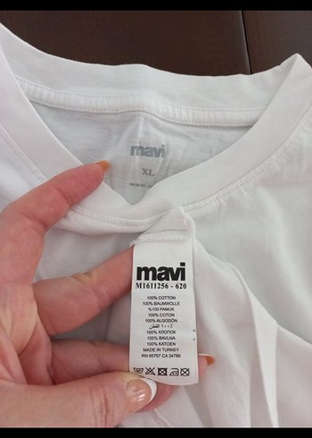 42 Beden beyaz Renk Mavi Jeans Kadın Tişört