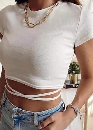 Bel Bağlama Kısa Kol Crop