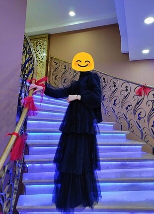 Tesettür siyah abiye