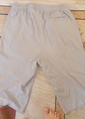 Gri Rahat Kesim pamuklu Şort - Görsel 2