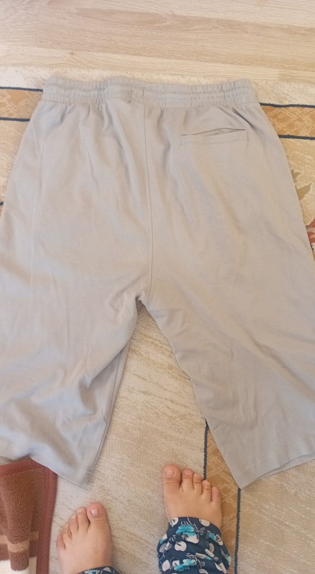 Gri Rahat Kesim pamuklu  Şort - Görsel 2