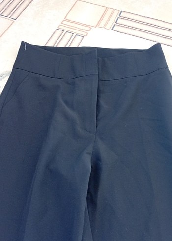 Kadın Siyah Pileli  İspanyolKumaş Pantolon - Görsel 2