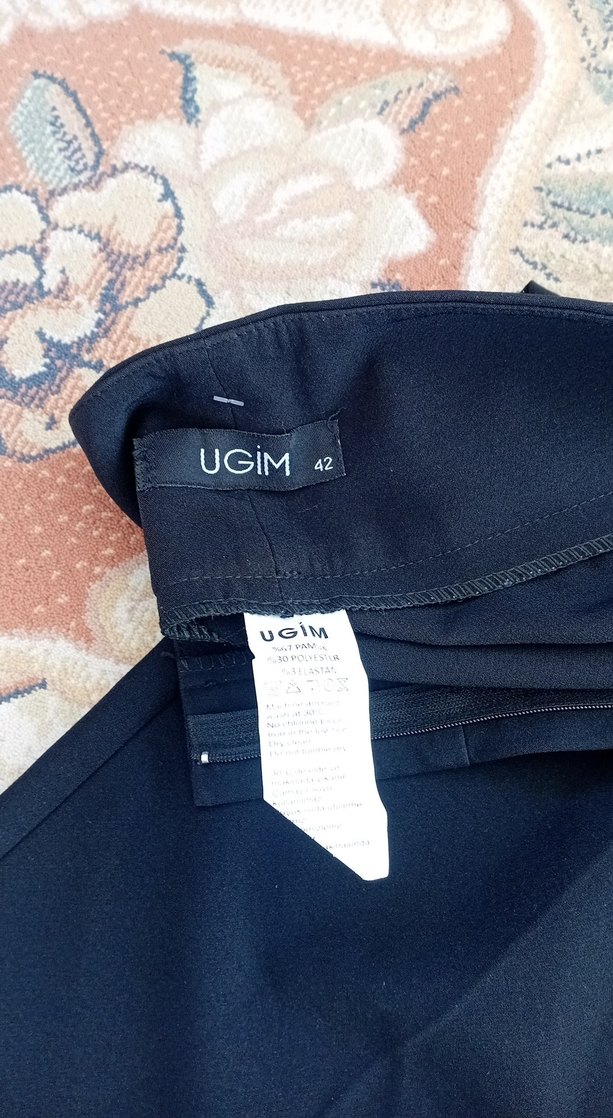 Kadın Siyah Pileli  İspanyolKumaş Pantolon - Görsel 3