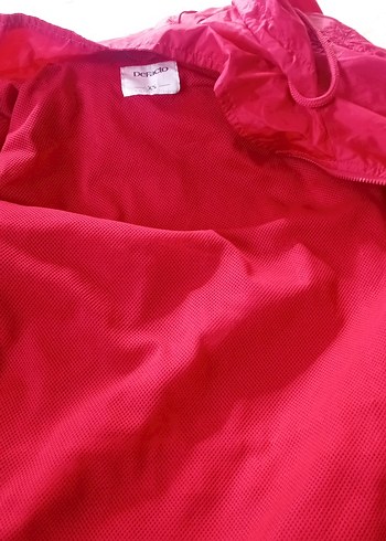 Kırmızı Fermuarlı kadın yağmurluk - Görsel 3