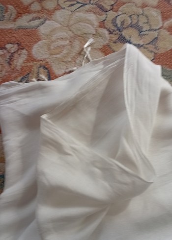 Beyaz Keten Bohem Kadın Şalı - Görsel 2