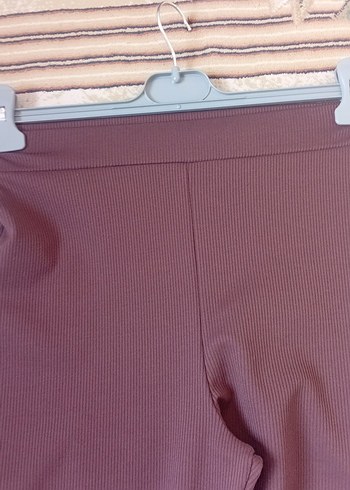 Bordo Yırtmaçlı Kadın İspanyol Paça Pantolon - Görsel 3