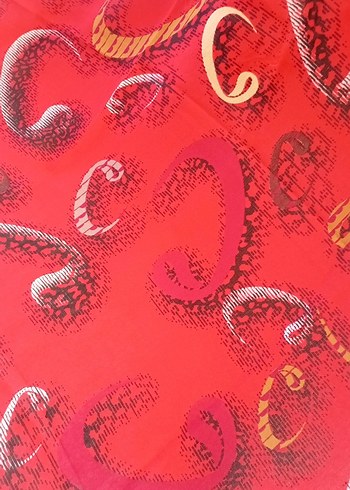 Kırmızı Desenli Kadın Fular - Görsel 4