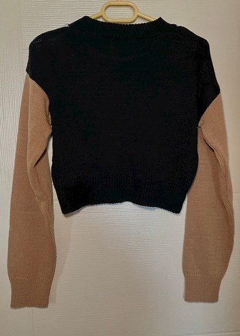 Renk Bloklu Kadın Triko Kazak - Görsel 2