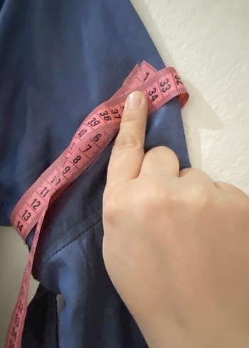 Mavi Uzun Keten pardesü - Görsel 2