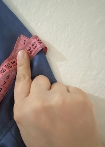 Mavi Uzun Keten pardesü - Görsel 3