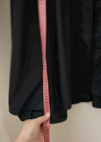 Siyah Düğmeli Uzun Kadın Keten pardesü - Görsel 2